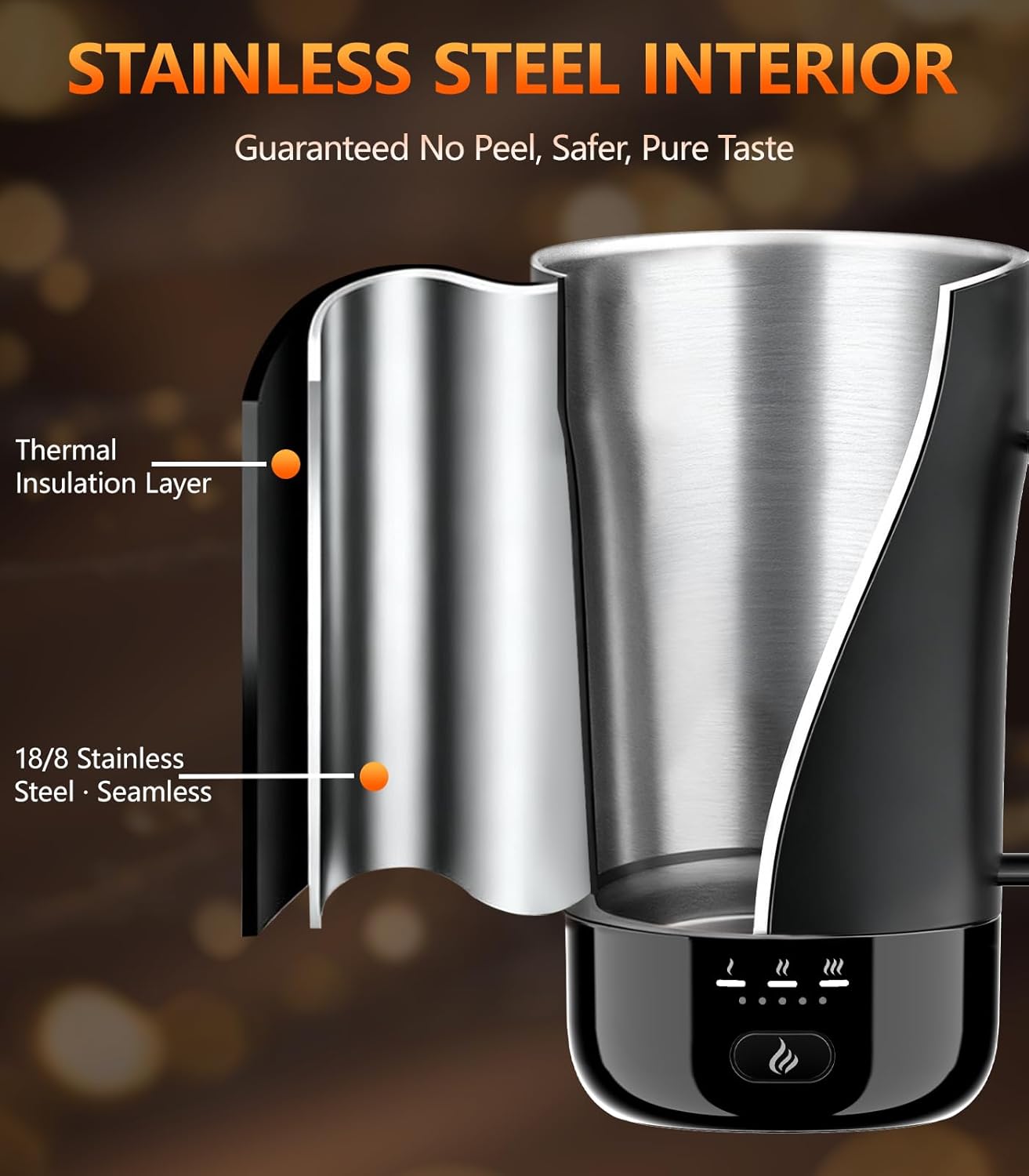 Self-Heating Coffee Mug, 14oz Heated Coffee Mug Rechargeable - Temperature Control Cup Keep Drinks Hot