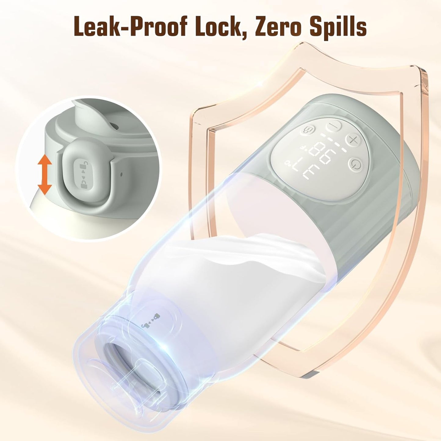 Portable Bottle Warmer for Breast Milk,Formula or Water 13oz Large Capacity,100W Power Fast Warming & Precise Temp Control