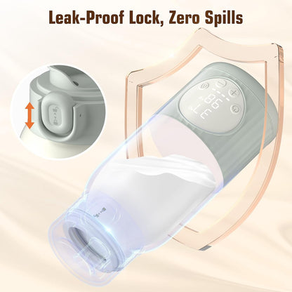 Portable Bottle Warmer for Breast Milk,Formula or Water 13oz Large Capacity,100W Power Fast Warming & Precise Temp Control