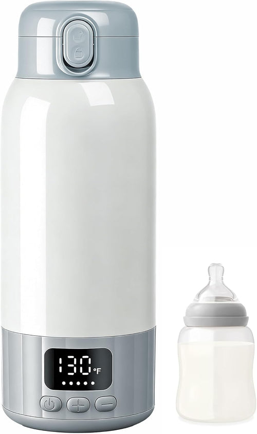 Portable Bottle Warmer for Travel, 45W Quick Charge, 100W Fast Heating Baby Bottle Warmer with 17oz Large Capacity Portable Milk Warmer, 10400mAh