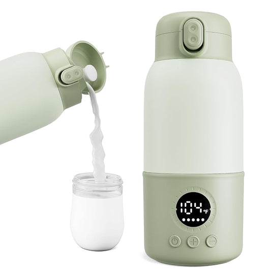 Portable Bottle Warmer for Travel, 2-Min Fast Heating Baby Bottle Warmer,12.8oz Formula Container to Go for Breastmilk