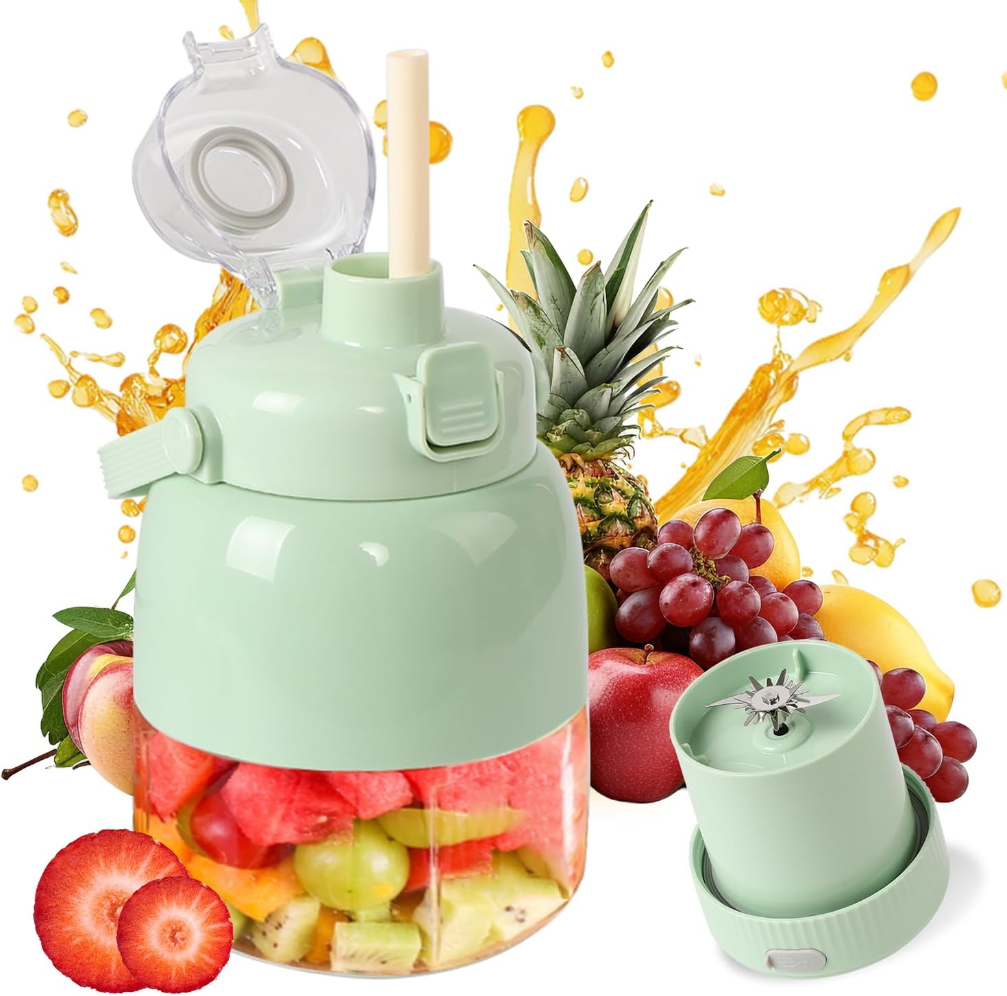 Portable Blender for Smoothies, Personal Size Juicer Blender for Small Fruit, Electric Citrus Juicer