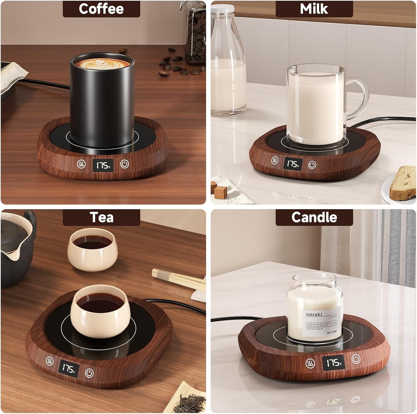 Coffee Mug Warmer - Coffee Cup Warmer for Desk Auto Shut Off, Smart Electric Candle Warmer Beverage Warmer for Coffee, Tea, Water, Milk