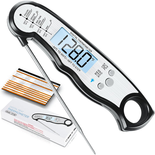 Digital Meat Thermometer, Waterproof Instant Read Food Thermometer