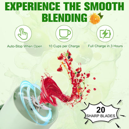 Portable Blender for Smoothies, Personal Size Juicer Blender for Small Fruit, Electric Citrus Juicer