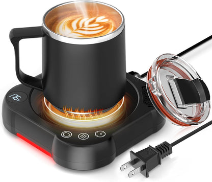 Coffee Mug Warmer & Cup Set - Desk Coffee Cup Warmer for Office/Home with 8-Temp Fast Heating (176℉ Max), Auto Shut Off