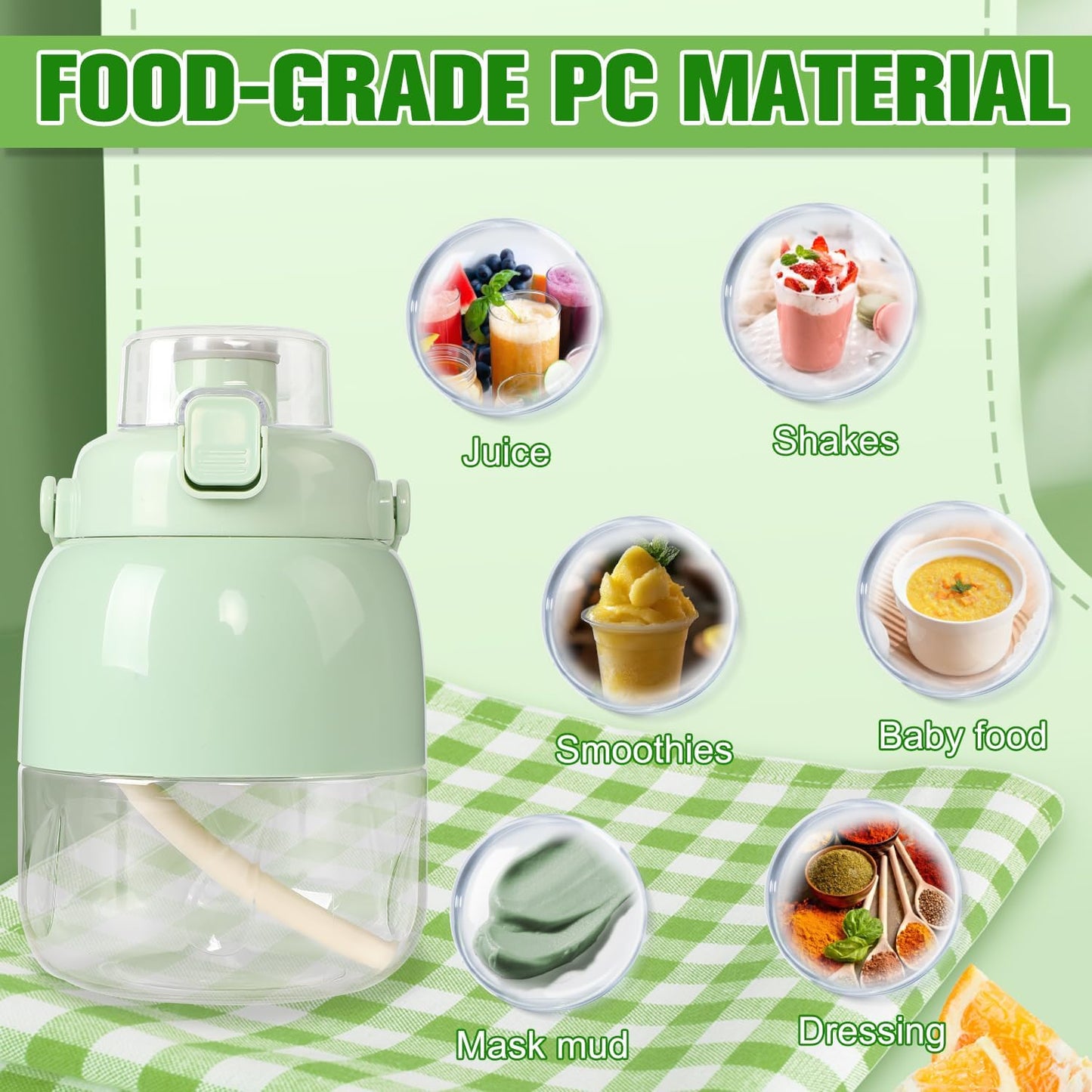 Portable Blender for Smoothies, Personal Size Juicer Blender for Small Fruit, Electric Citrus Juicer