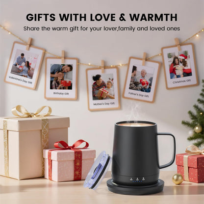 Smart Self Heating Coffee Mug,14oz Temperature Control Coffee Mug,Hot up to 150°F,Rechargeable Heated Coffee Mug