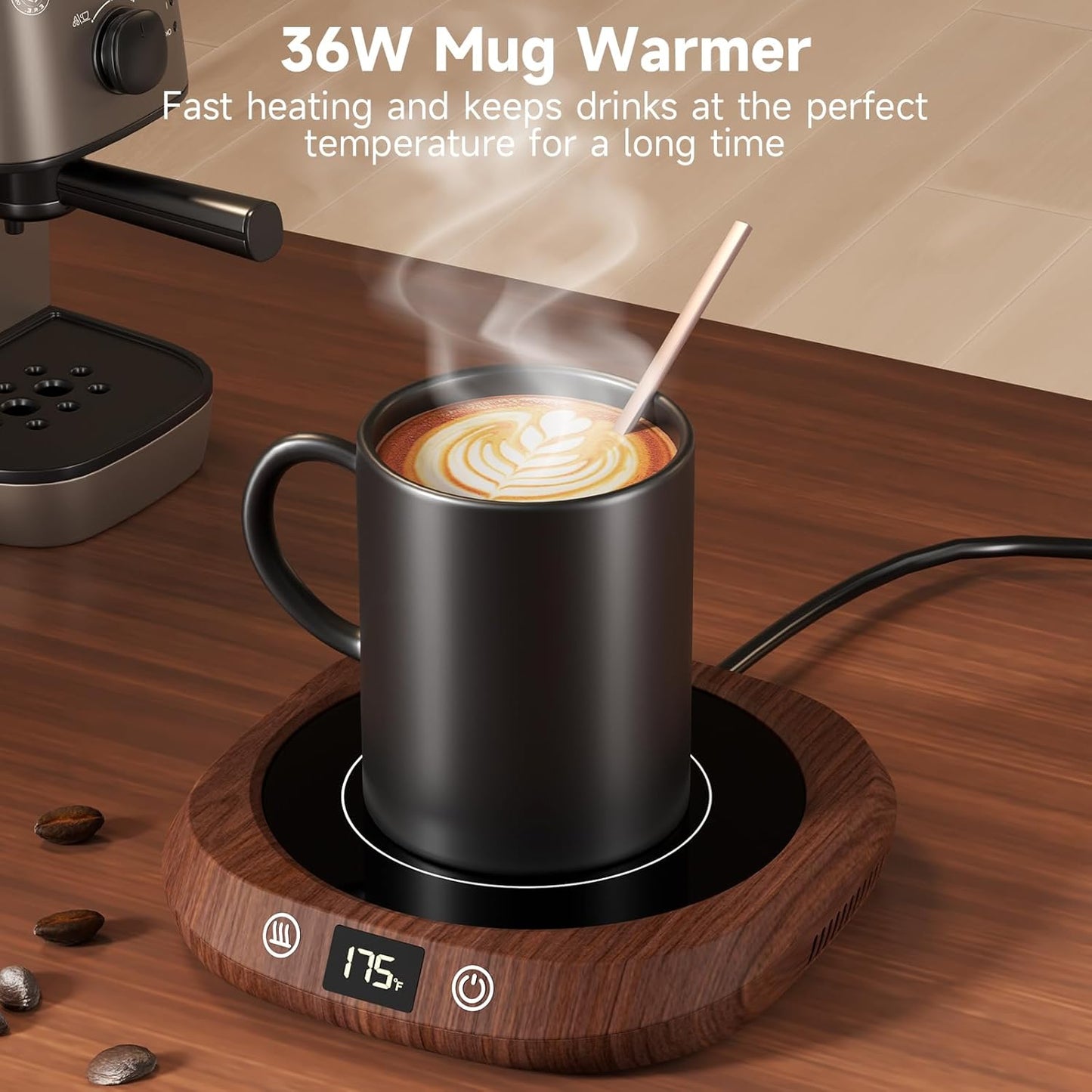Coffee Mug Warmer - Coffee Cup Warmer for Desk Auto Shut Off, Smart Electric Candle Warmer Beverage Warmer for Coffee, Tea, Water, Milk