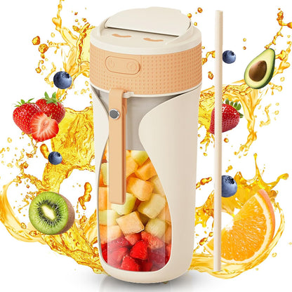 Portable Blender Cup- 450ml Multi-Function Blender with Ice-Crushing,Strong Cutting Power with 6 Blades